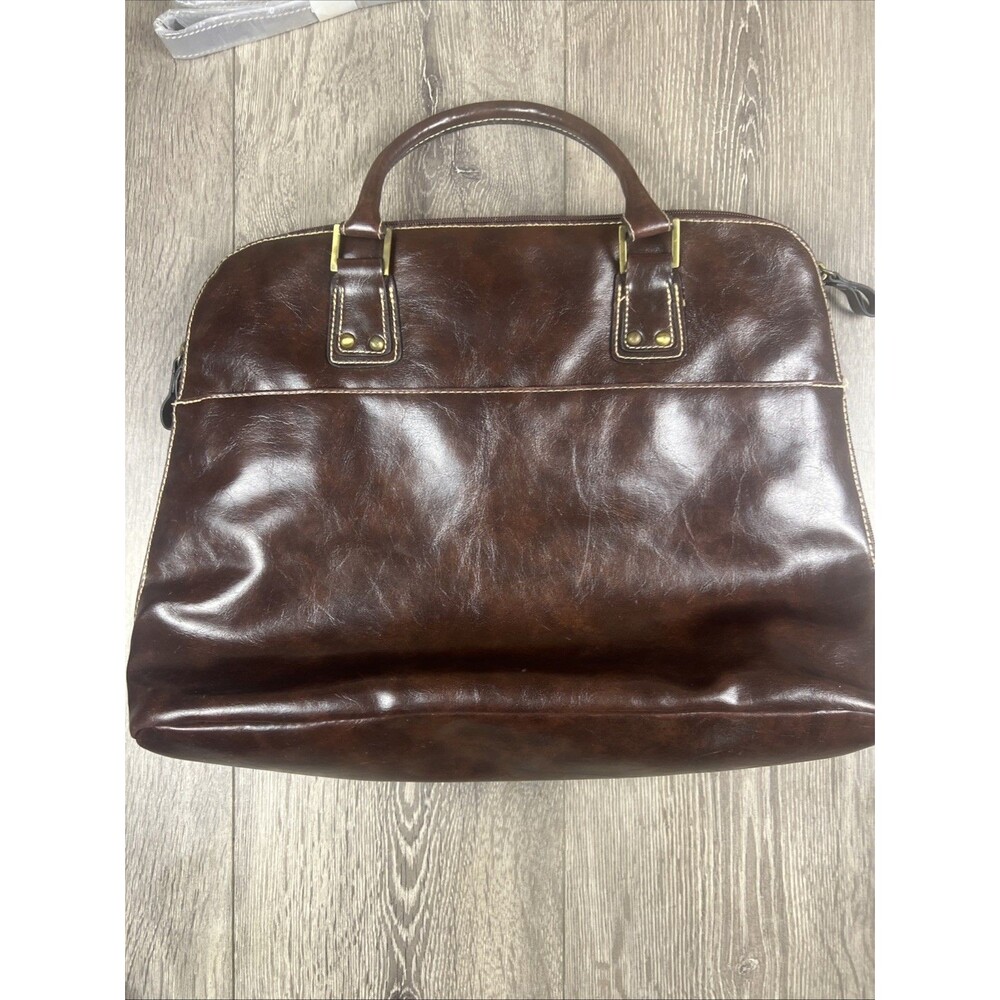 WORTHINGTON Brown Faux Leather Laptop Business Bag